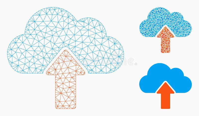 Upload to Cloud Vector Mesh Network Model and Triangle Mosaic Icon royalty free illustration Upload to Cloud Vector Mesh Network Model and Triangle Mosaic Icon royalty free illustration