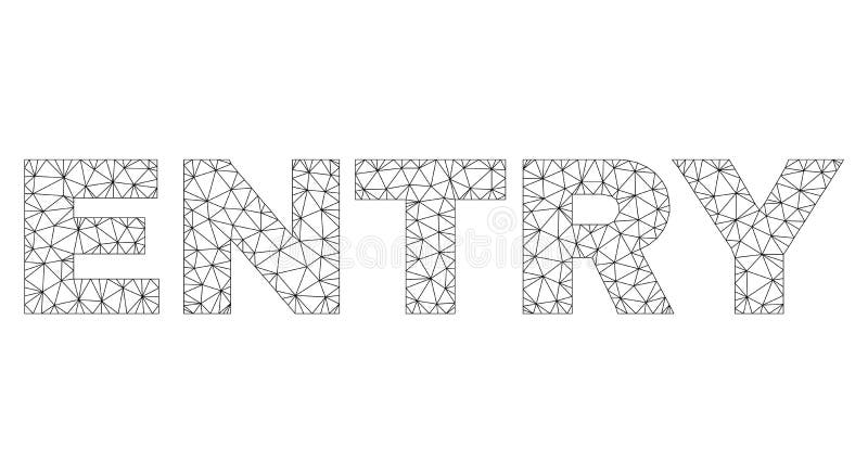 Polygonal Mesh ENTRY Text Label royalty free illustration