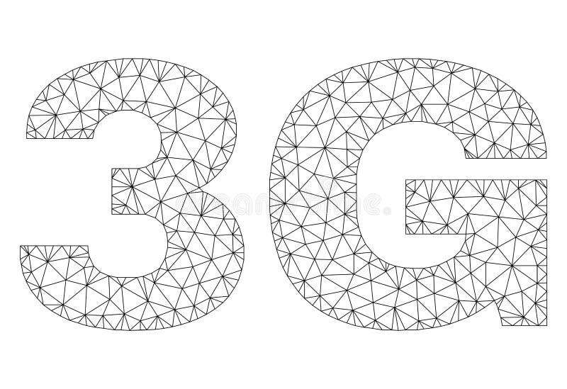 Polygonal Mesh 3G Text Tag royalty free illustration