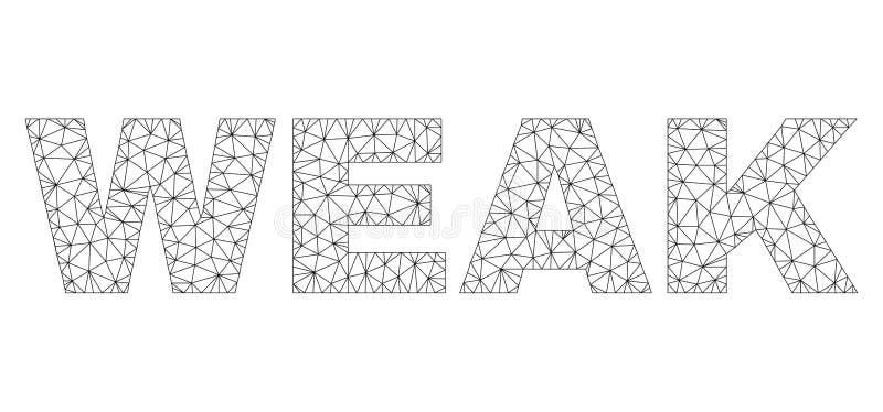 Polygonal Mesh WEAK Text Label royalty free illustration