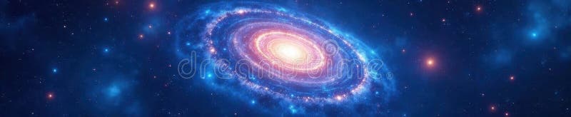 Mesmerisierend blauer Spiralgalaxie lebendiger Nebel stellare Bewegungsraum dynamische Textur stock abbildung