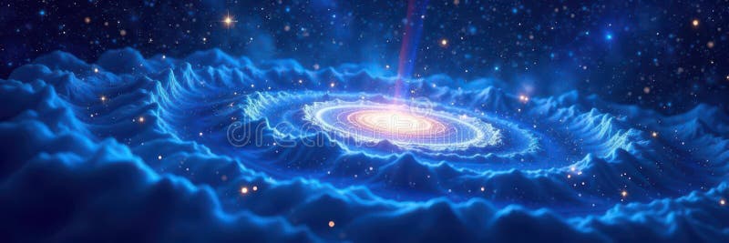 Mesmerisierende blaue Galaxie wirbelt kosmische Staubsternhaufen kosmische Tanzwissenschaft stellar vektor abbildung