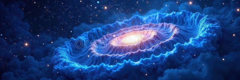 Mesmerisierende blaue Galaxie wirft kosmische Staubstern Galaxie Kern magisch lizenzfreie abbildung
