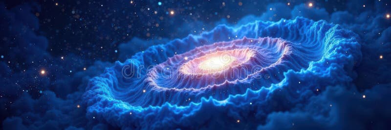 Mesmerisierende blaue Galaxie wirft kosmische Staubstern Galaxie Kern magisch lizenzfreie abbildung