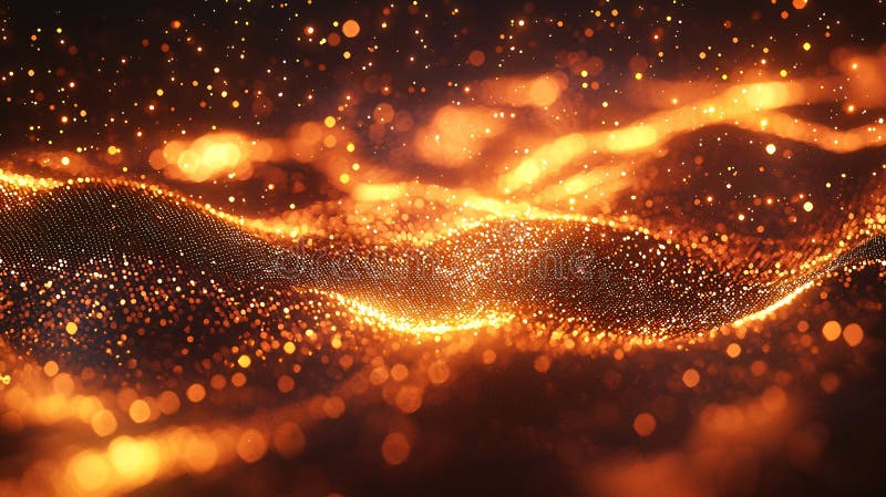 A wave of golden dots royalty free illustration