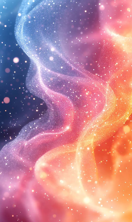 Ethereal nebula of shimmering light streams in cosmos digital rendering royalty free illustration