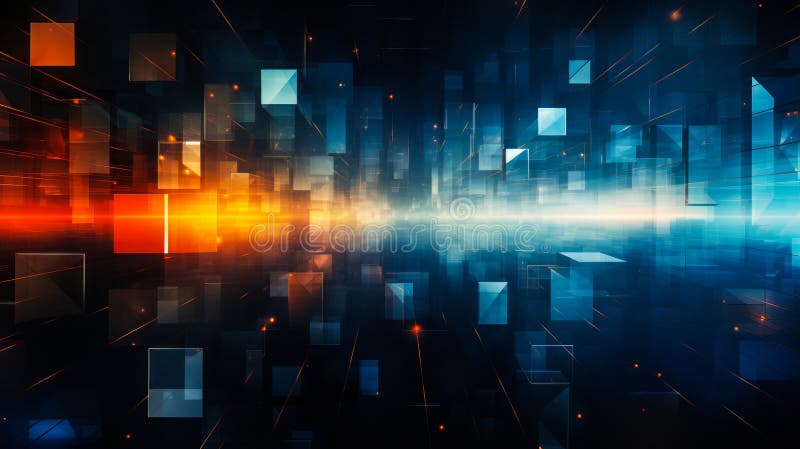 Mesmerizing Digital Abstract A Vivid Tapestry of Virtual Artistry stock illustration