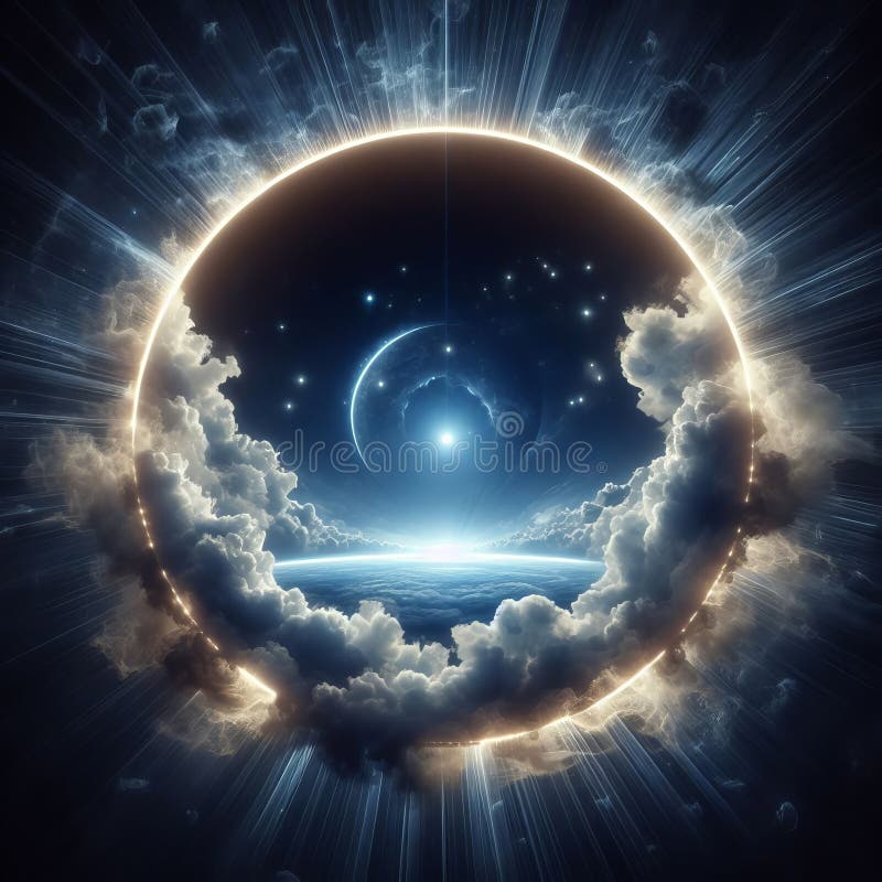 Celestial Portal in Cloud Circle royalty free stock images