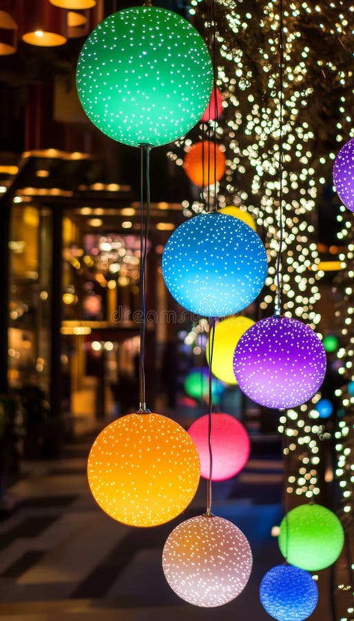 A mesmerizing display of oversized colorful circles with sparkling accents evoking enchantment royalty free illustration
