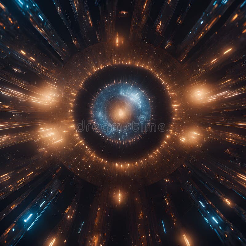 Cosmic Gateway: Futuristic Energy Portal in Deep Space royalty free stock images