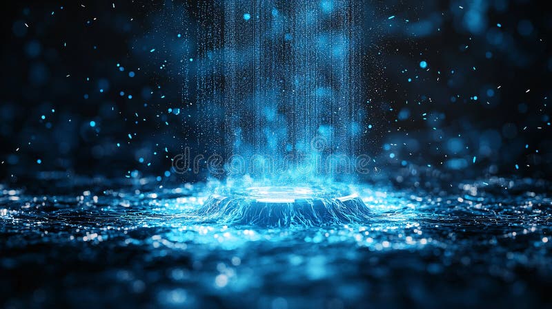 Blue energy beam stock illustration