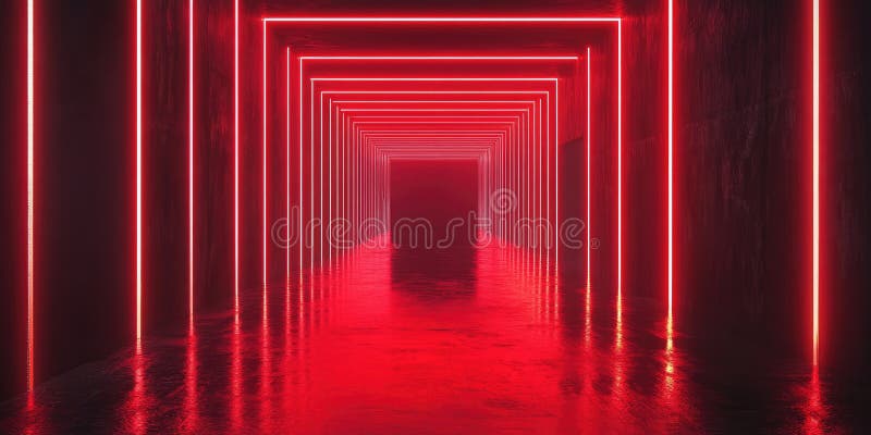 A mesmerizing journey through a vast network of interconnected lines and nodes, bathed in a warm, ethereal glow, evokes a sense of royalty free illustration