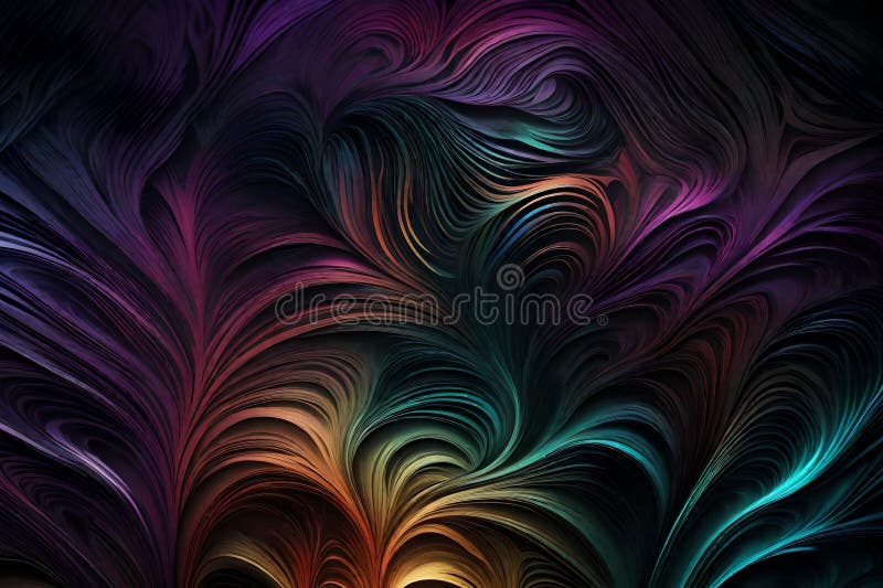 A mesmerizing mixture of RGB colors spiraling and blending together against a dark background. Abstract art showcasing dynamic royalty free illustration