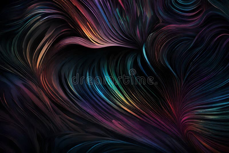 A mesmerizing mixture of RGB colors swirling and merging over a dark background. Abstract art featuring vibrant hues in dynamic vector illustration