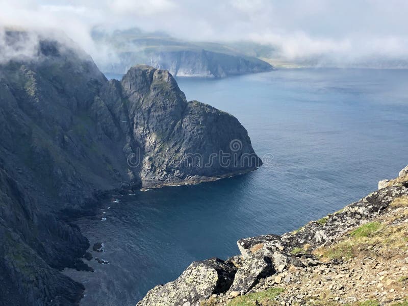 Mesmerizing scenery of cliffs on the beach royalty free stock image