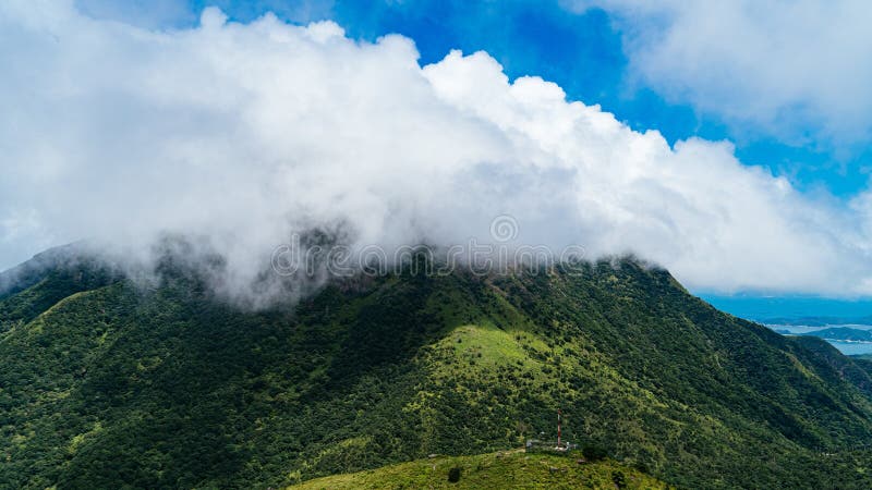 Mesmerizing scenery of mountains with blue sky in the background royalty free stock photography