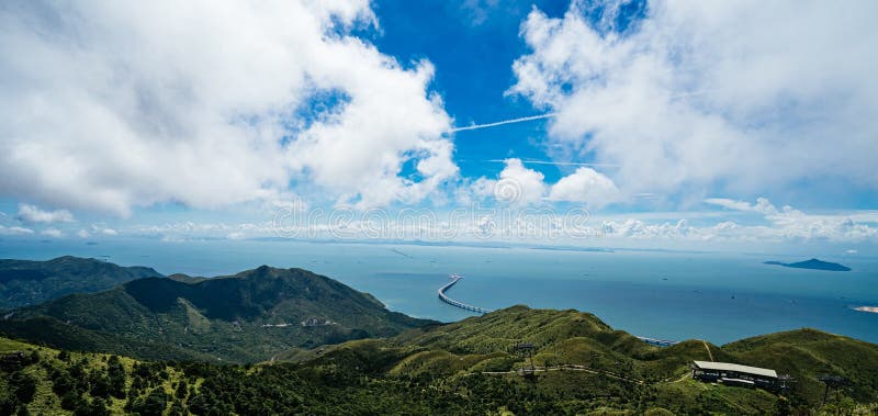 Mesmerizing scenery of mountains with blue sky in the background royalty free stock images