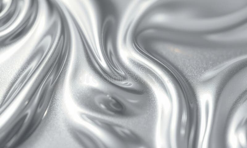 Mesmerizing silver liquid texture flows gracefully, showcasing smooth, reflective surfaces that create elegant and dynamic visual stock illustration
