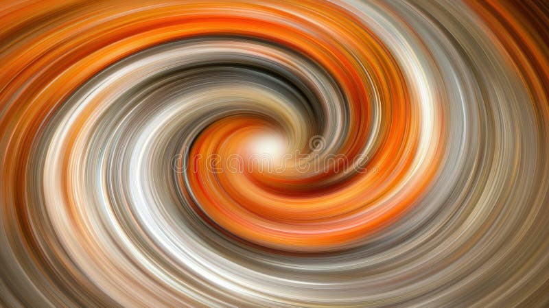 A mesmerizing spiral pattern composed of orange, gray, and white hues, creating a captivating visual effect. royalty free stock image