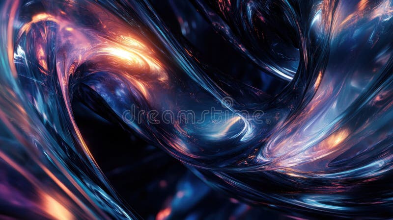 Mesmerizing swirl of vibrant colors and glossy textures creates dynamic abstract background, evoking sense GenerativeAI vector illustration