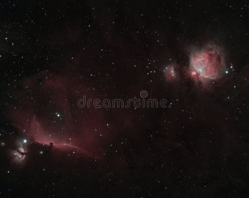 Mesmerizing View of the Horsehead and Flame Nebula in the Space