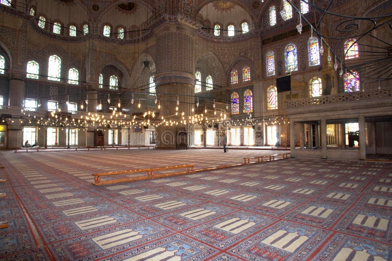 A shot of the interiors of the famous Blue Mosque in Turkey. A shot of the interiors of the famous Blue Mosque in Turkey.