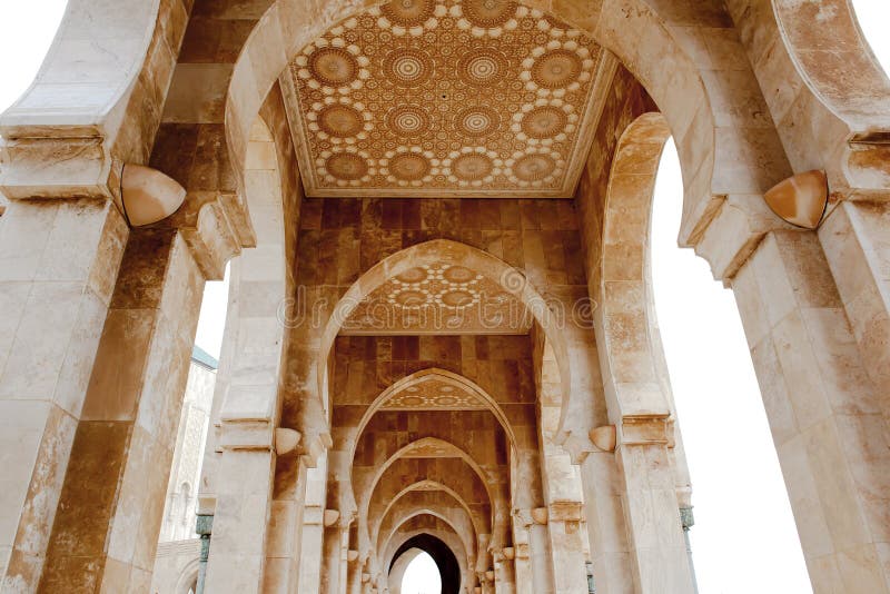 Mesquita de Arcade King Hassan II, Casablanca imagens de stock royalty free Mesquita de Arcade King Hassan II, Casablanca imagens de stock royalty free