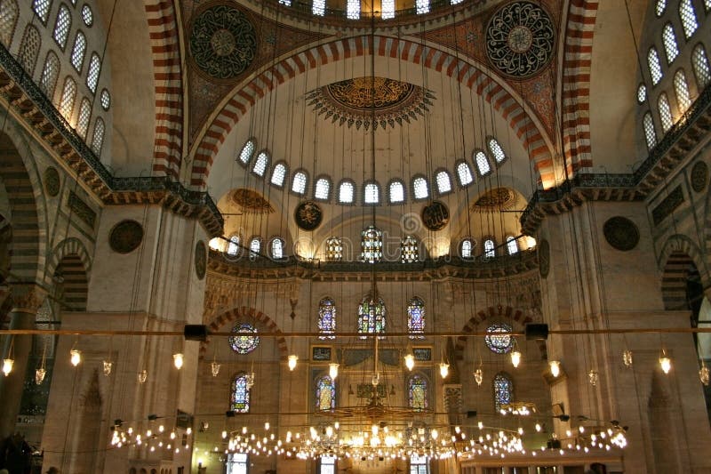 Interior of historic Blue Mosque in Istanbul, Turkey. Interior of historic Blue Mosque in Istanbul, Turkey