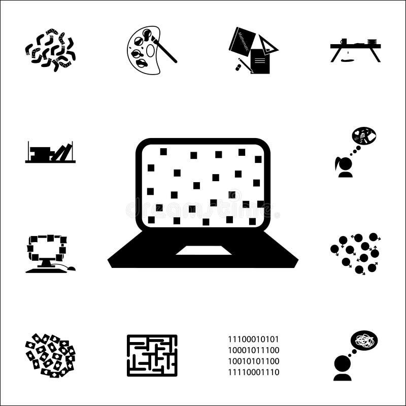 Mess in desktop computer icon. chaos icons universal set for web and mobile stock illustration