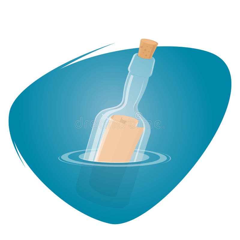 Message in a Bottle Icon. Trendy Flat Vector Message in a Bottle Stock