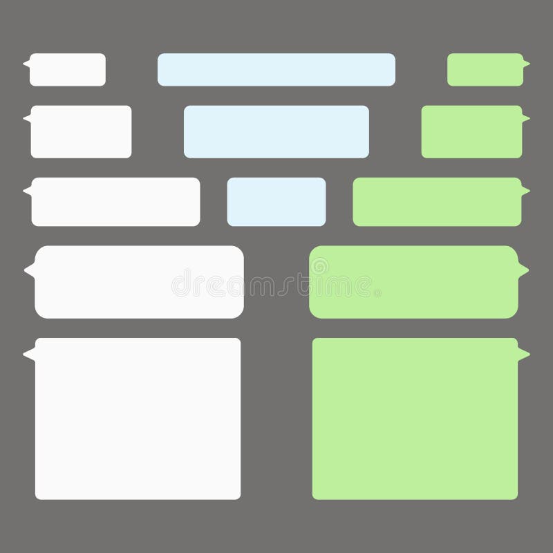 Message bubbles chat vector icons. Vector deign template of message bubbles chat boxes royalty free illustration