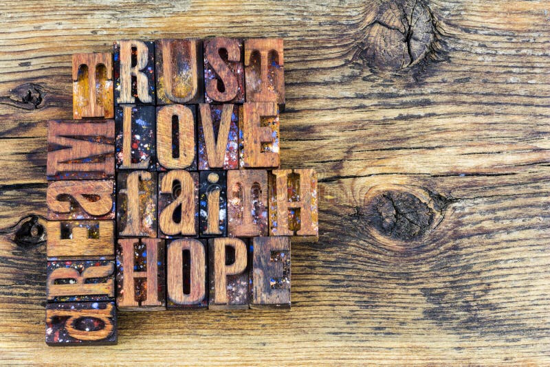 Message de rêve d'espoir de foi d'amour de confiance
