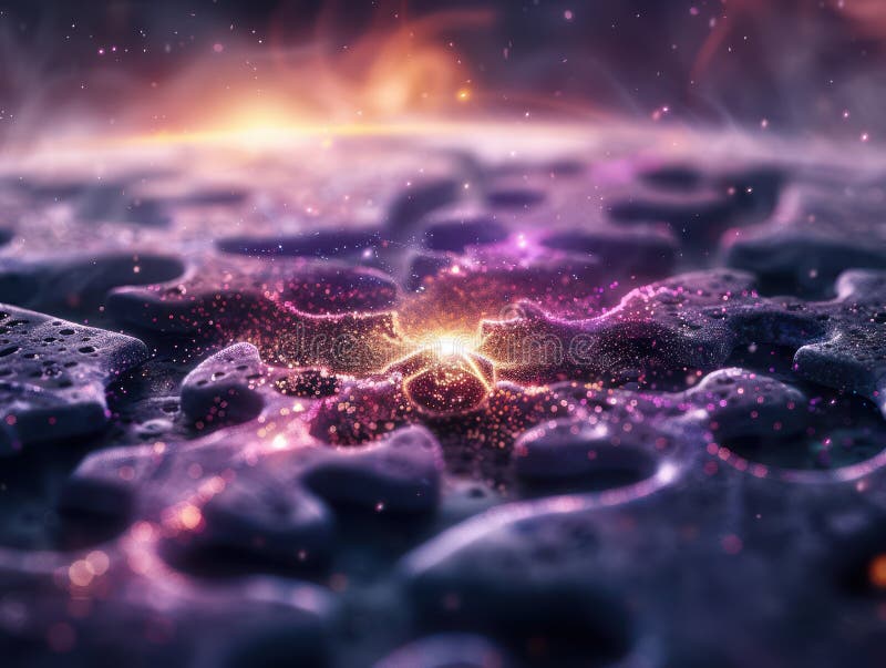 Unlocking Creative Potential A Cosmic Jigsaw of Imagination Illuminated by Ideas, Connecting the Pieces of Innovation and stock illustration