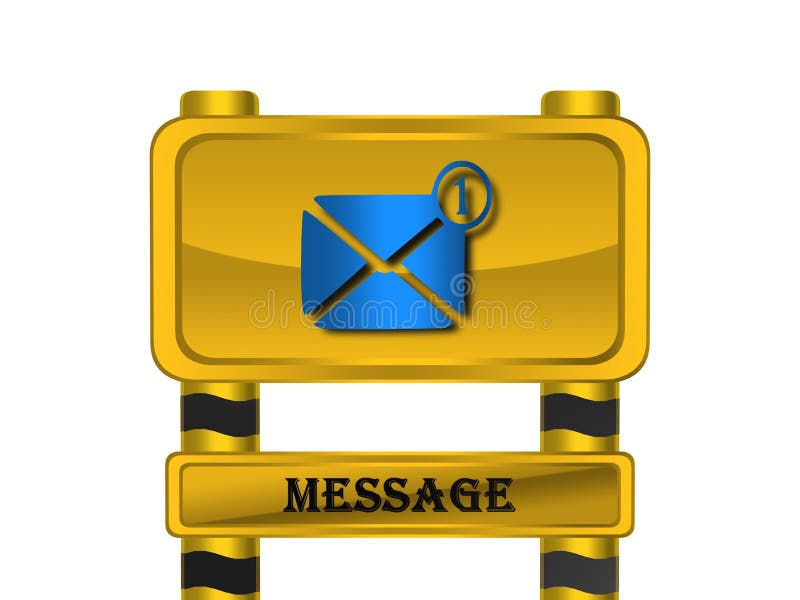 Message icon,sing,3D illustration royalty free illustration
