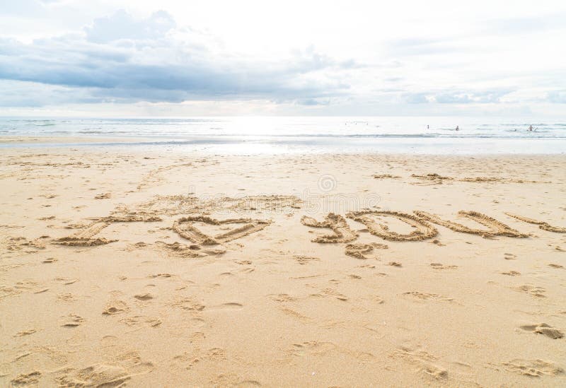 Message Je T'aime Sur Le Sable Image stock Image du côte, océan