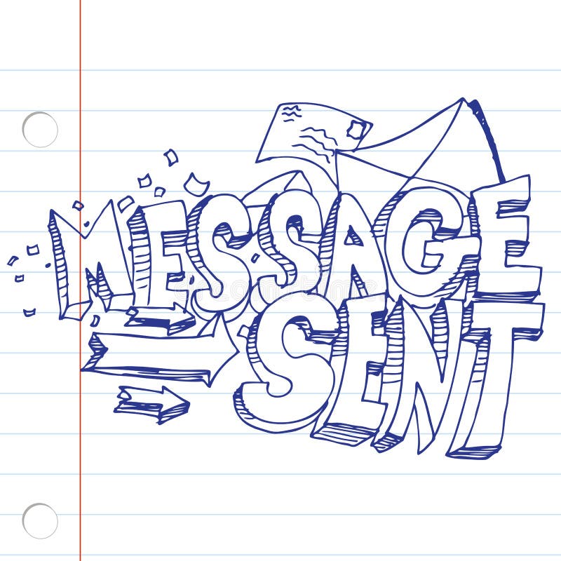 Message Sent Drawing stock illustration