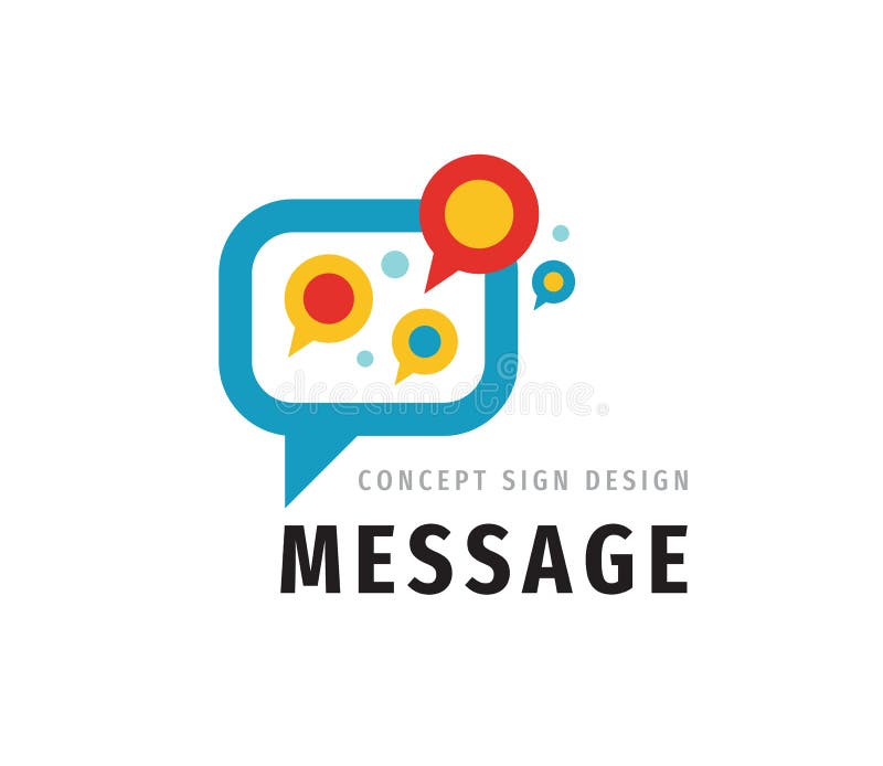 Message talking - speech bubbles vector logo concept illustration in flat style. Dialogue icon. Chat logo sign. Social media stock illustration