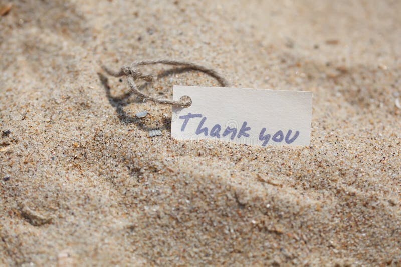 Message Thank you on the sand