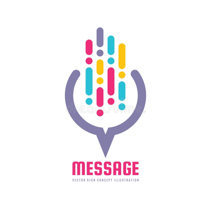 Message - vector logo template concept illustration in flat style. Abstract web communication creative sign. Social media. stock illustration