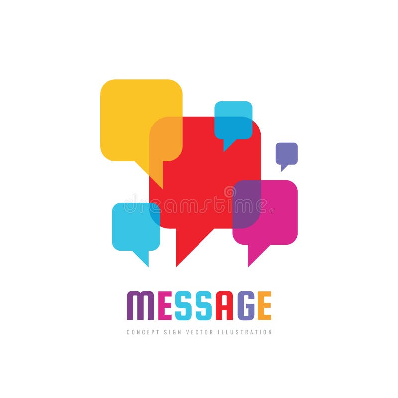 Message - vector logo template concept illustration in flat style. Talking chat creative sign. Social media abstract symbol. stock illustration