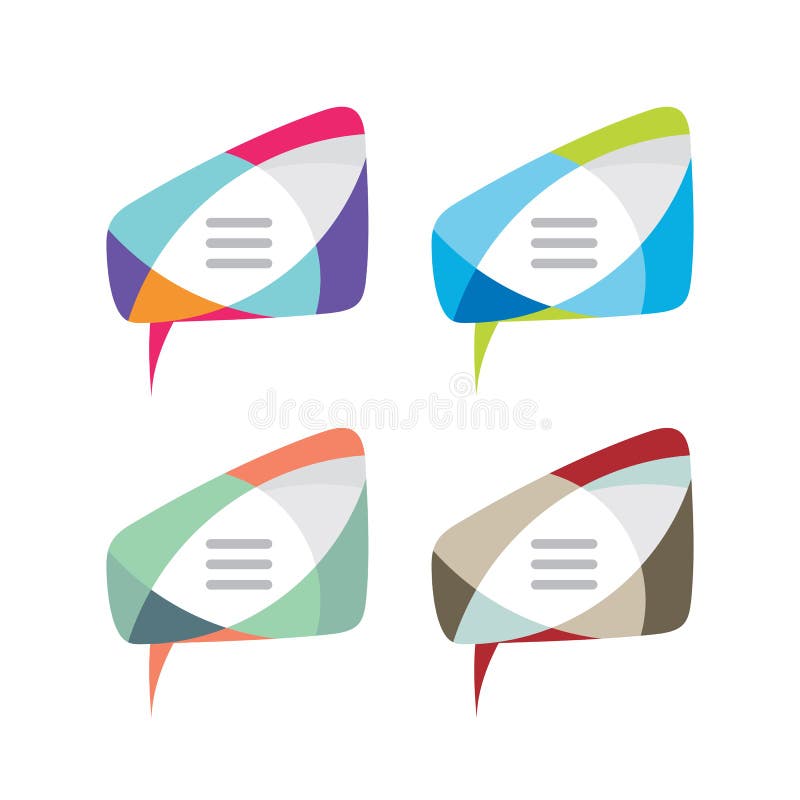Message - vector logo template concept illustration. Speech bubble creative sign in four color variation. Internet chat icon. royalty free illustration