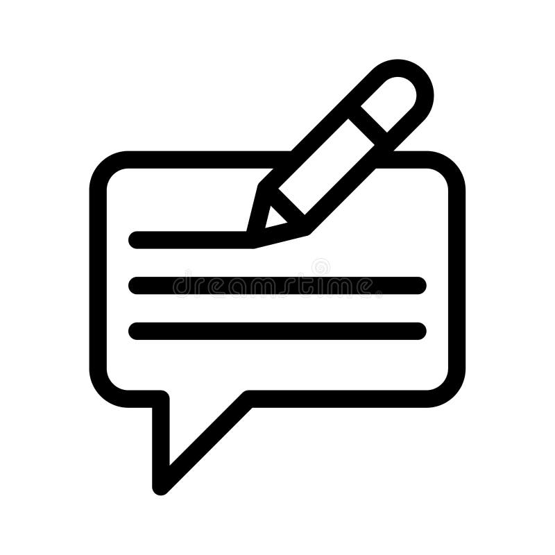 Message Write Vector Thin Line Icon Stock Illustration - Illustration of pencil, pictogram: 168114921