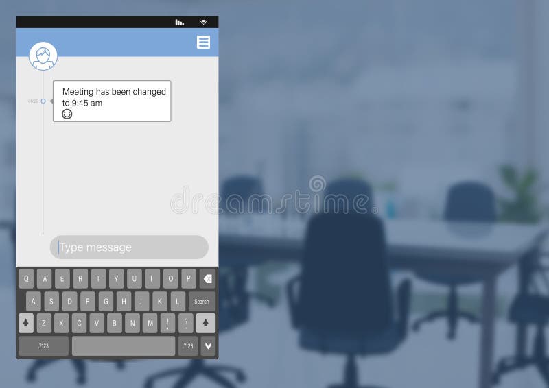 Messager social App Interface de media dans le lieu de réunion illustration libre de droits