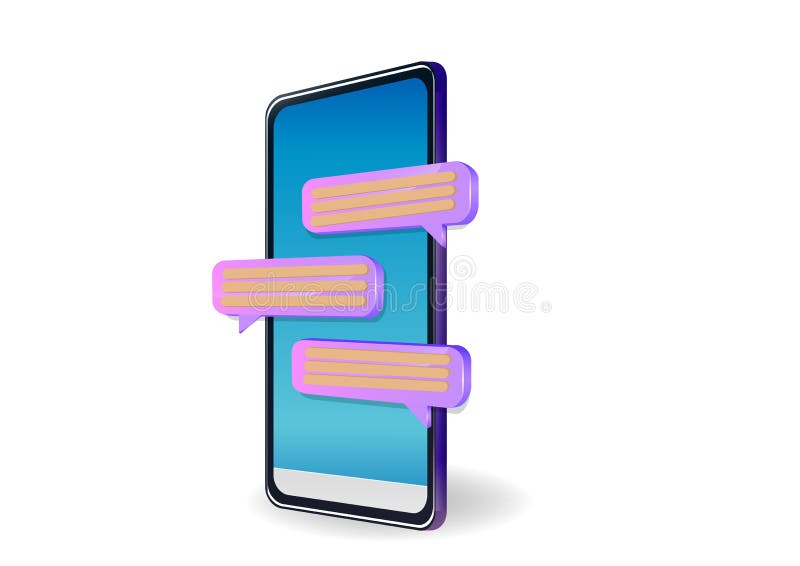 Messagerie instantanée sur téléphone mobile illustration stock