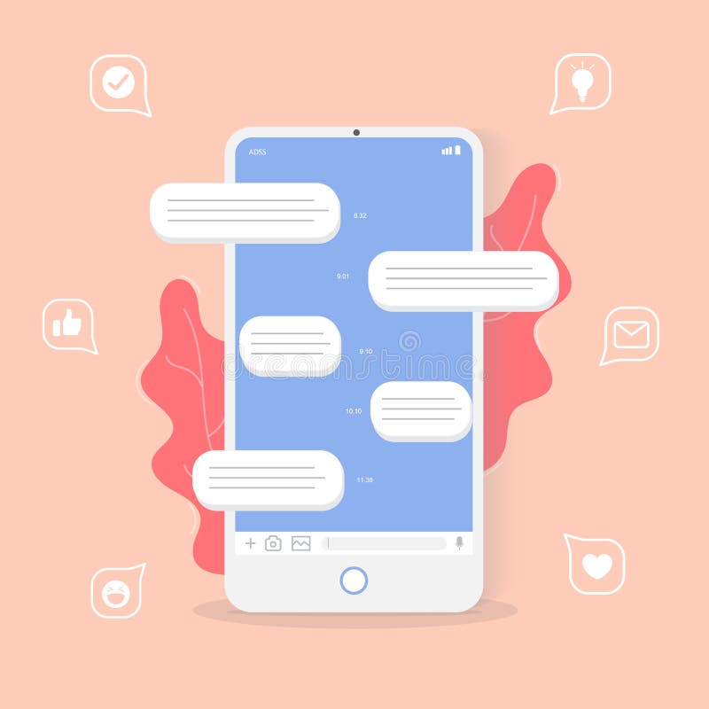 Messagerie sms chat sur le téléphone illustration libre de droits