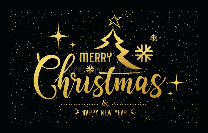 Messaggio di Buon Natale dorato al fondo di notte della stella illustrazione vettoriale Messaggio di Buon Natale dorato al fondo di notte della stella illustrazione vettoriale