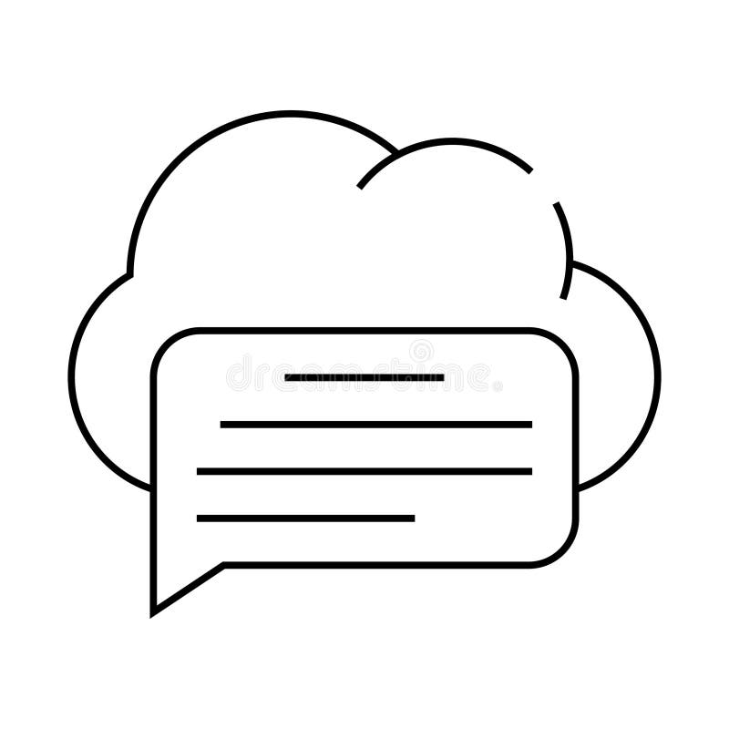Messaging cloud storage line icon vector illustration vector illustration