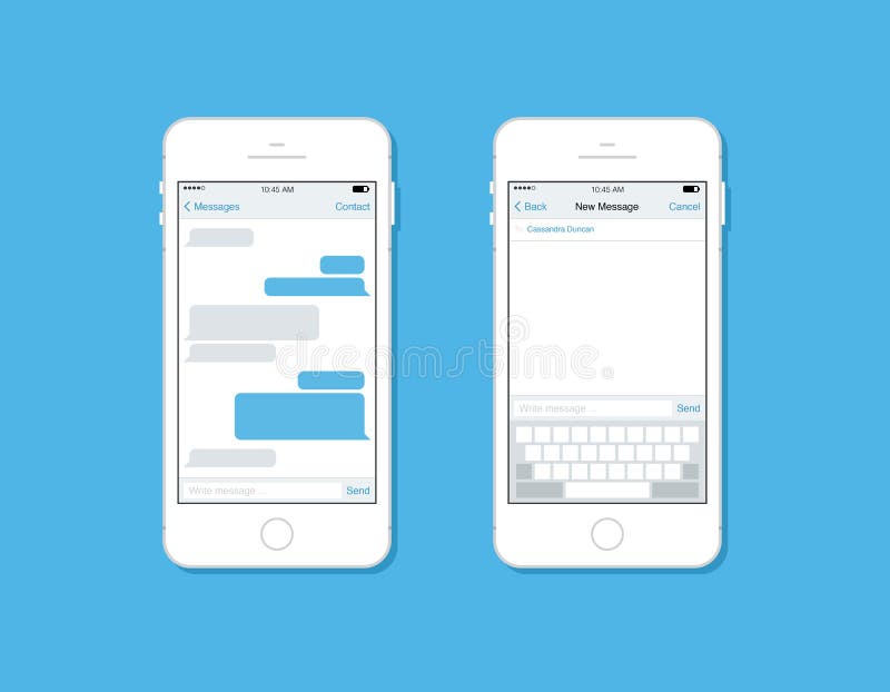 Messaging och prata på mobiltelefonvektormall royaltyfri illustrationer Messaging och prata på mobiltelefonvektormall royaltyfri illustrationer