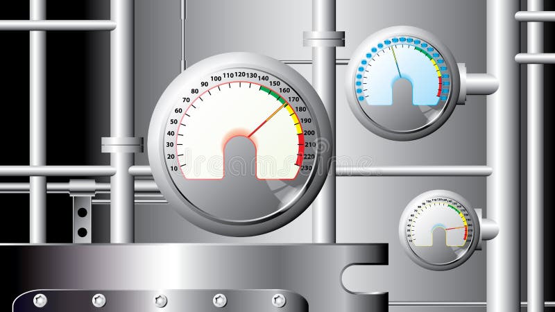 Messende Sensoren und Rohre - industriell - Vektor stock abbildung Messende Sensoren und Rohre - industriell - Vektor stock abbildung