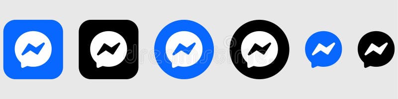 Messenger Logo Set Vector Messenger App Icon Bundle Editable SVG PNG Transparenter Hintergrund Premium Social Media Design for stock abbildung
